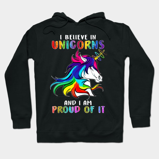 Believe In Unicorns Cute Hoodie by E